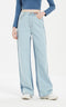 Irregular Asymmetric Color Matching High Waist Straight Washed Denims