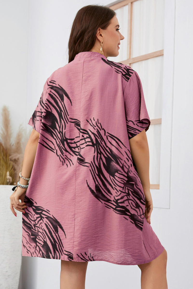Plus Size Popular Short Sleeve Loose Dress