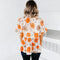 Plant Floral Printed Short Sleeved Chiffon Shirt