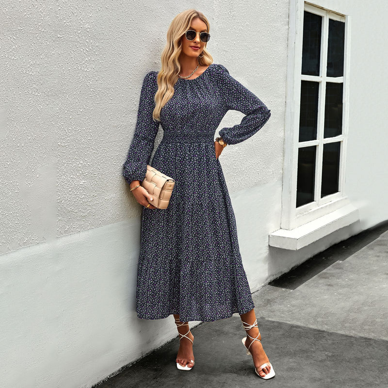 round neck floral dress