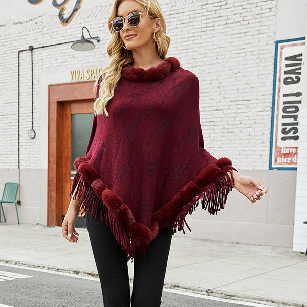 Fur Collar Tassel Coat for Women