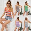 Knitted Loose Silk V-Neck Beach Vest