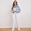 Tassel Collared Fried Denim Jacket