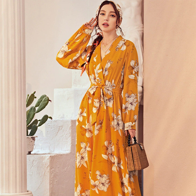 orange maxi dress