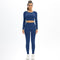 Knitted Elastic Long Sleeves Yoga Outfit