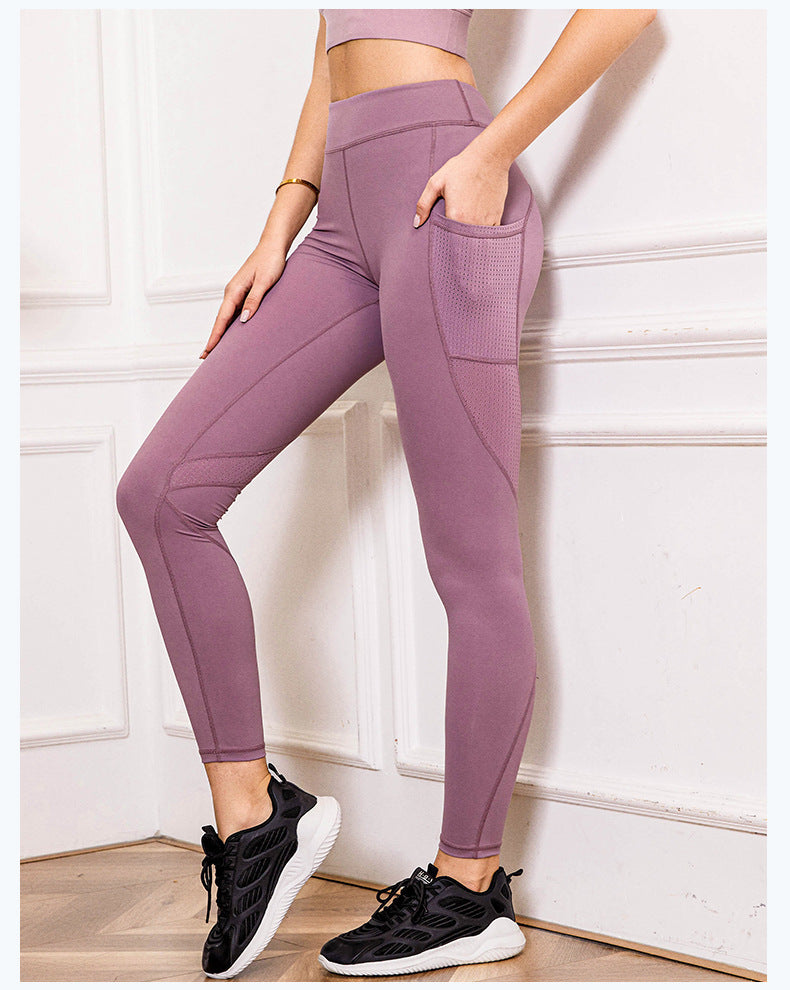 Dinazah Women High Waist Belt Pocket Yoga Pant