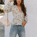 V-Neck Long sleeve women shirt