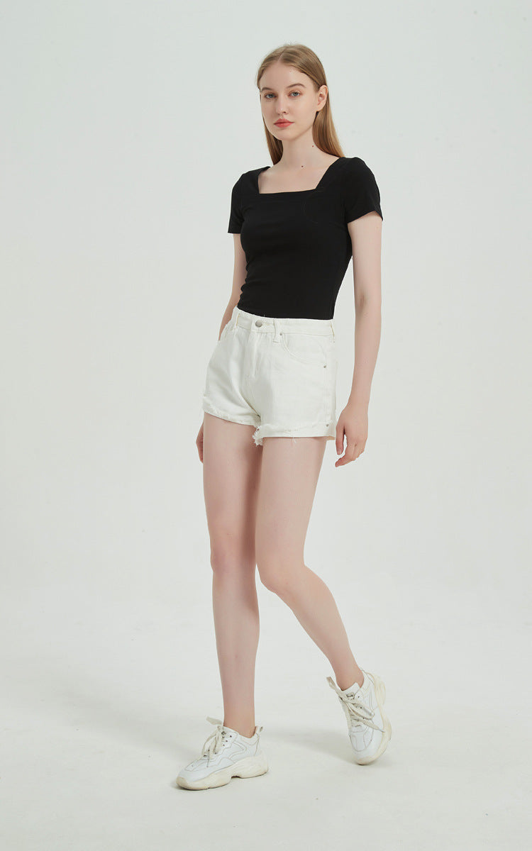 High Waist Casual Denim Shorts
