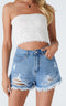 distressed denim shorts