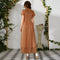 Casual Short Sleeve Stitching Mesh Maxi Dress