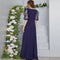 Voile Round Neck Half Sleeve Maxi Dress
