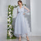 V Neck Long Sleeve High Waist Lace Maxi Dress