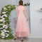 Slimming Mesh U Collar Solid Color Maxi Dress