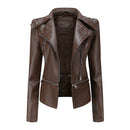 Detachable Leather Jacket Stylish Moto Biker Coat 