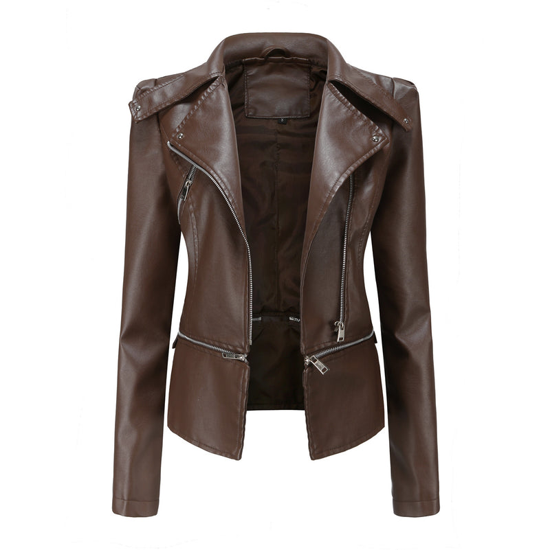Detachable Leather Jacket Stylish Moto Biker Coat 