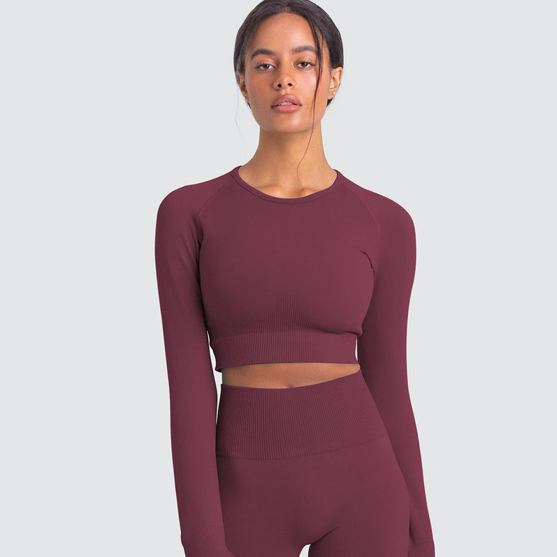 Dinazah Women Slim-Fit Long-Sleeved Workout Clothes