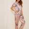 Silk Two-Piece Short-Sleeved Trousers Pajamas Set