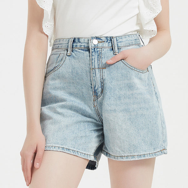 slimming denim shorts