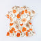 Plant Floral Printed Short Sleeved Chiffon Shirt