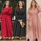 Plus Size Polka-Dot Long Sleeve Dress