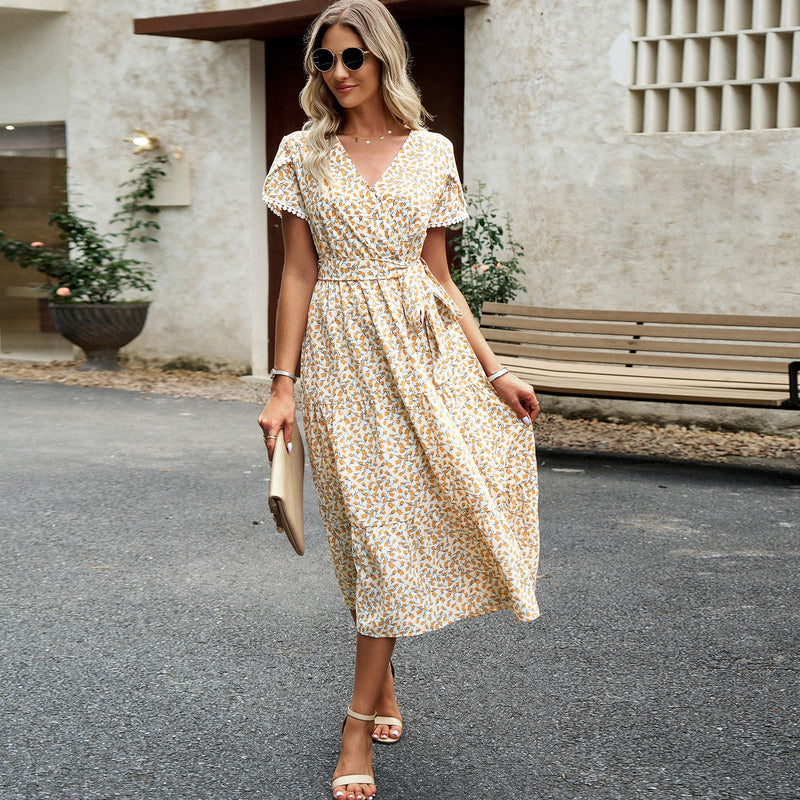 Summer Vacation Casual Floral Dress