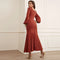 Patchwork Lace Cuff Maxi Dress