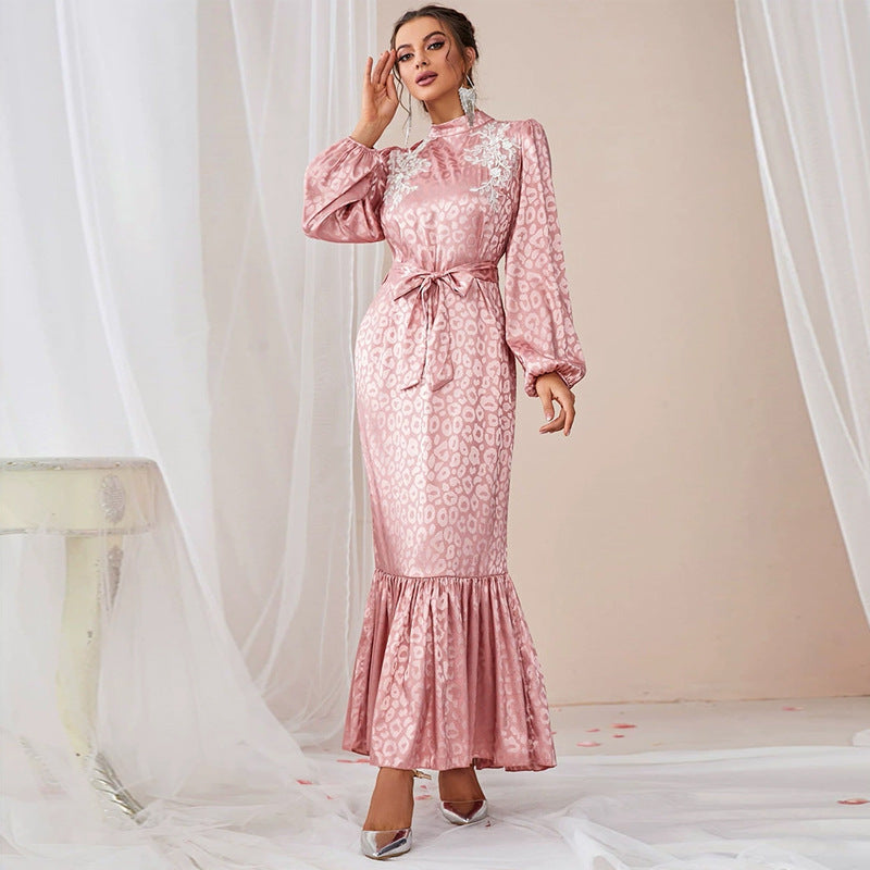 Oblique Off Shoulder Slim High Waist Maxi Dress
