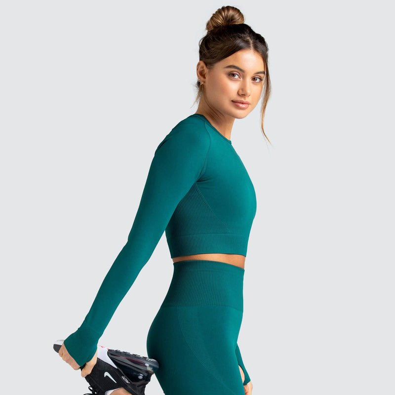 Dinazah Women Slim-Fit Long-Sleeved Workout Clothes