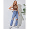 Street Straight Leg Ripped Slimming Jeans
