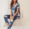 Silk Two-Piece Short-Sleeved Trousers Pajamas Set