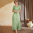 high waist polka dot dress