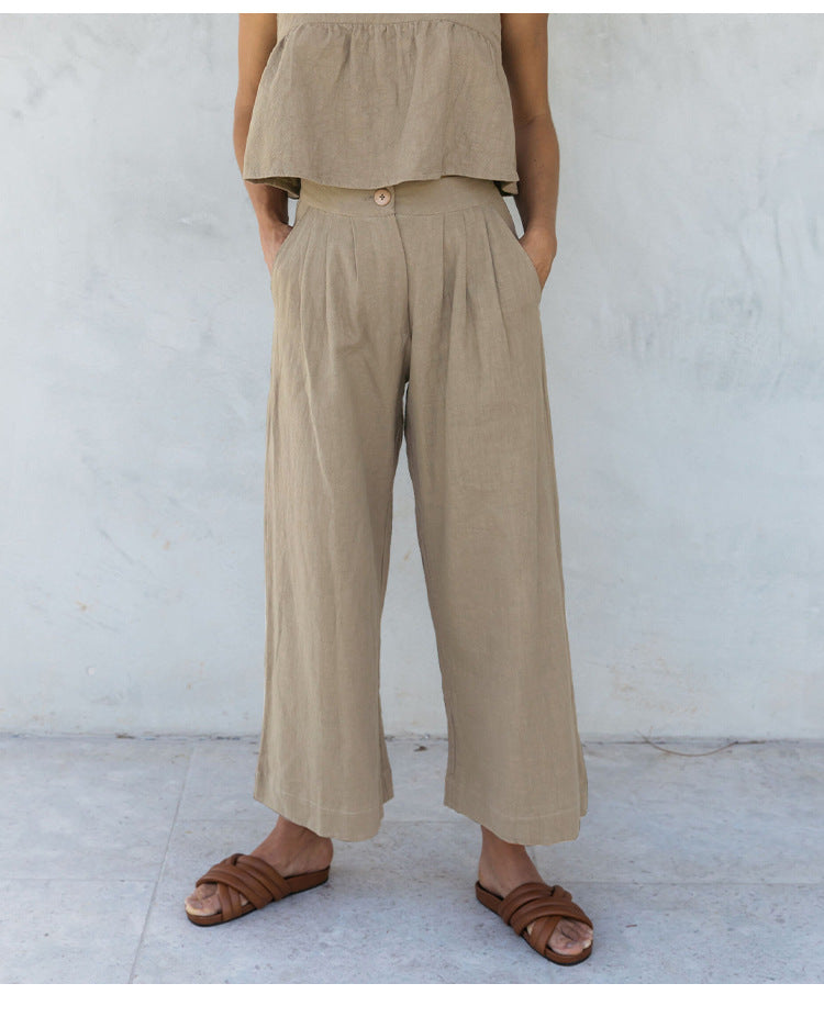 Korean Style Straight Cropped Pants